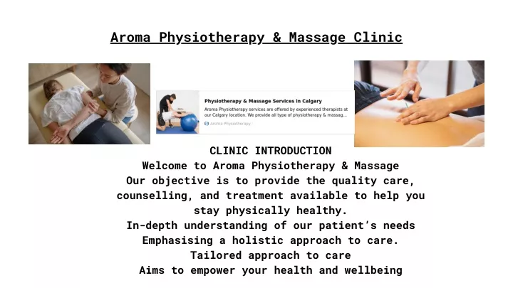 aroma physiotherapy massage clinic