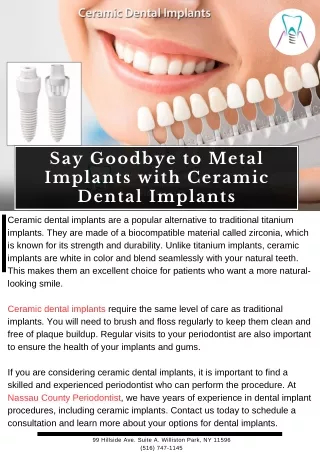 Say Goodbye to Metal Implants with Ceramic Dental Implants
