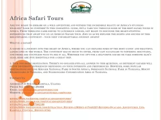 Africa Safari Tours