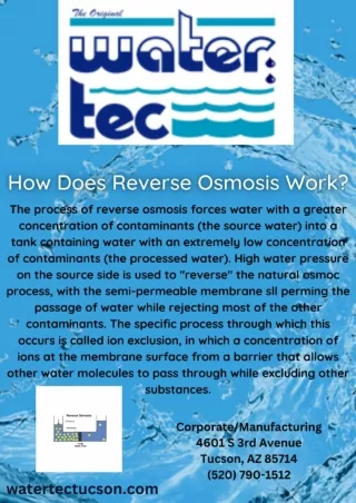 How Does Reverse Osmosis Work