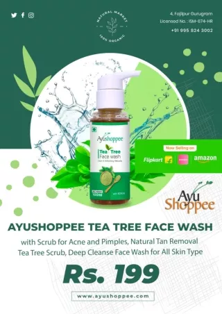 Buy Ayushoppee Tea Tree Face Wash @ INR 199 - AyuShoppee.com