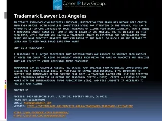 Trademark Lawyer Los Angeles