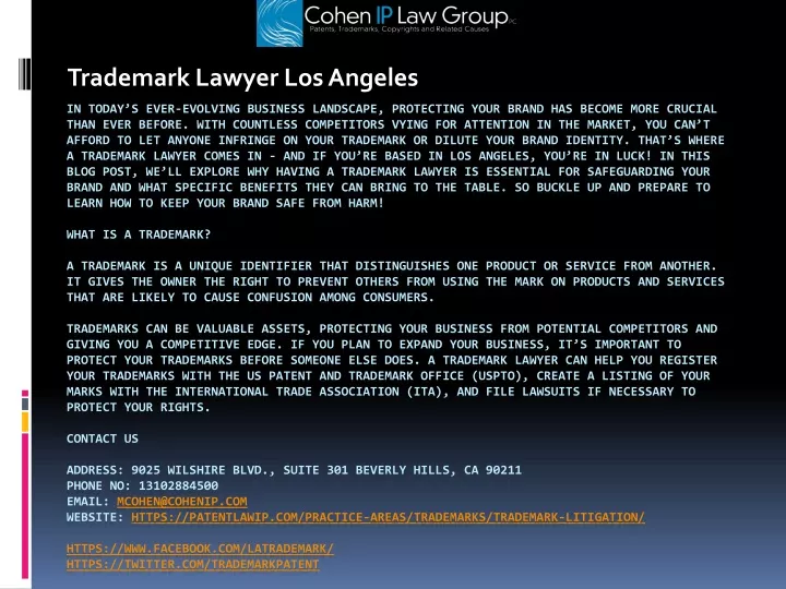 trademark lawyer los angeles