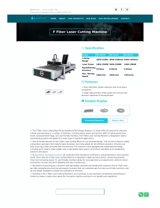 F Fiber Laser Cutting Machine