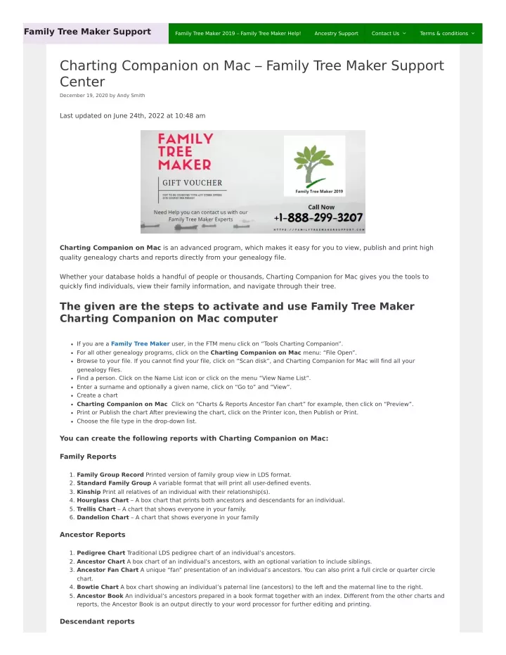 family tree maker support