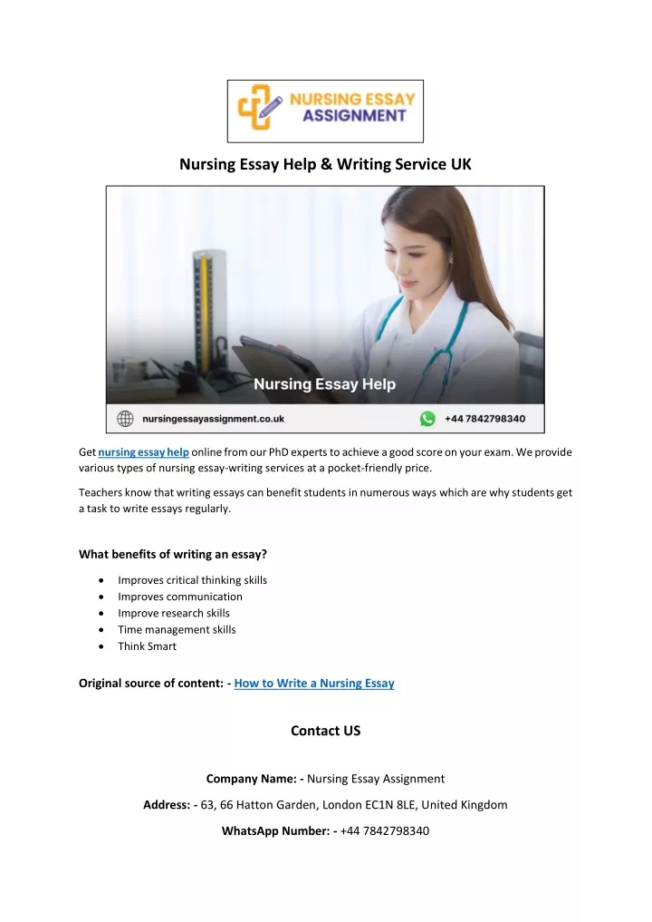 nursing essay help writing service uk