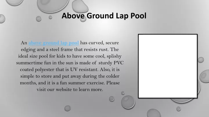 above ground lap pool