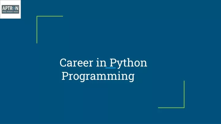 career in python programming