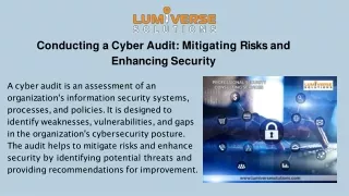 conducting a cyber audit mitigating risks and enhancing security