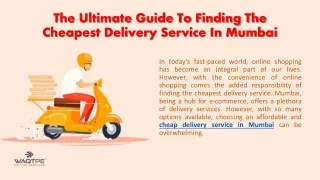Cheap Delivery Service In Mumbai