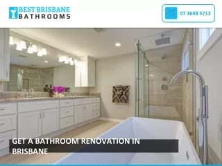 GET A BATHROOM RENOVATION IN BRISBANE