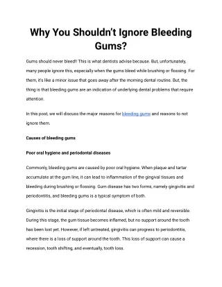 Why You Shouldn’t Ignore Bleeding Gums