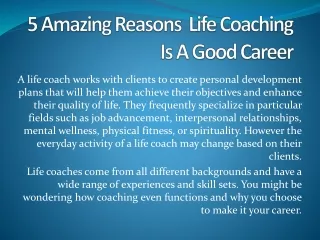 5 REASONS LIFE COACHING IS A GOOD CAREER1