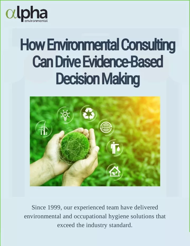how environmental consulting can drive evidence