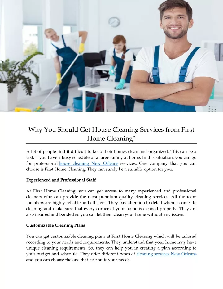 why you should get house cleaning services from