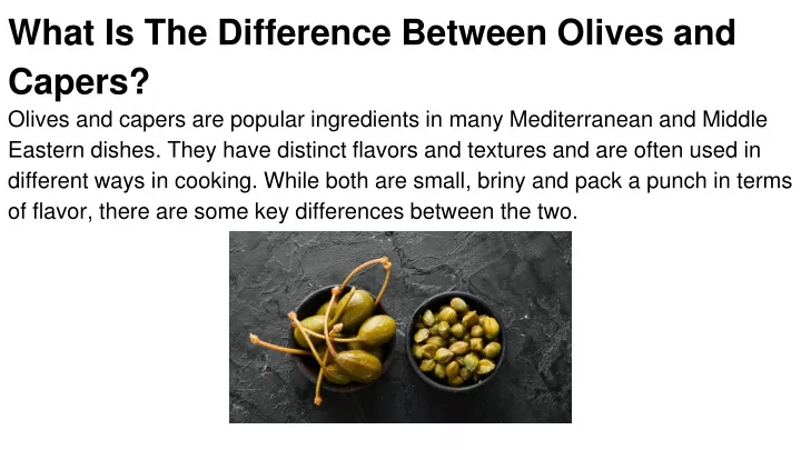 what is the difference between olives and capers