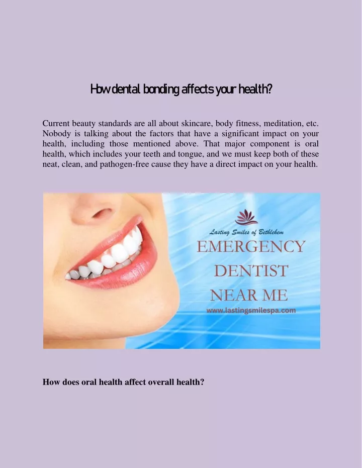 h ow dental bonding affects your health