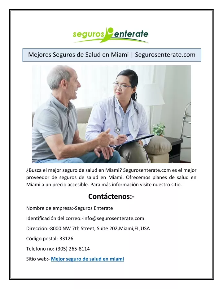 mejores seguros de salud en miami segurosenterate