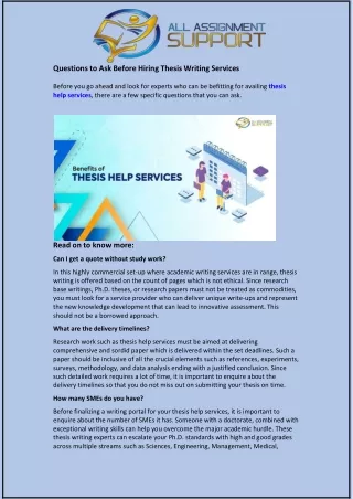 questions to ask before hiring thesis writing