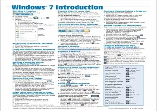 [?DOWNLOAD PDF?] Windows 7 Quick Reference Guide (Cheat Sheet of Instructions, T