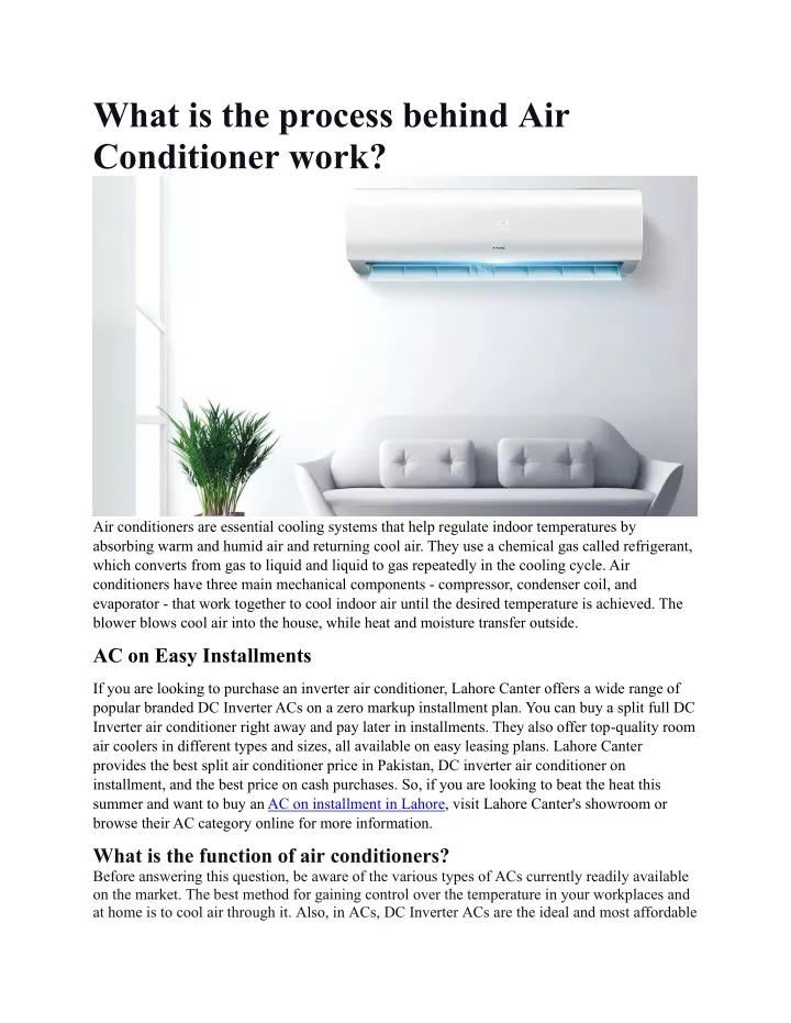 what is the process behind air conditioner work