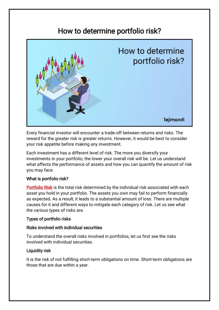 how to determine portfolio risk how to determine