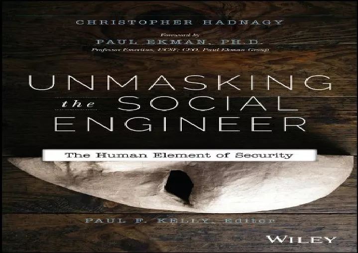 read pdf unmasking the social engineer the human