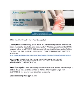 title how do i know if i have feet neuropathy