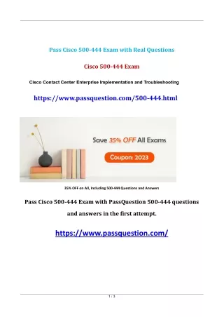 pass cisco 500 444 exam with real questions