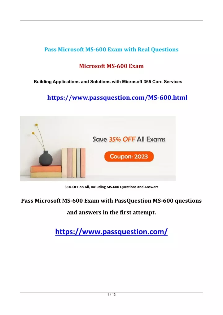 pass microsoft ms 600 exam with real questions