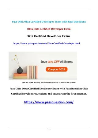 pass okta okta certified developer exam with real