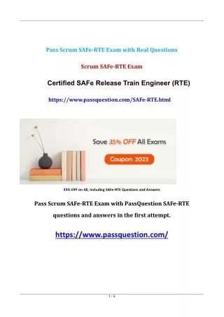 pass scrum safe rte exam with real questions