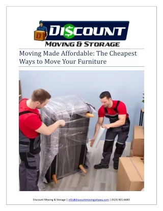 Moving Made Affordable: The Cheapest Ways to Move Your Furniture