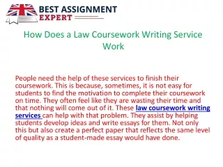 How Does a Law Coursework Writing Service Work.