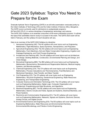 gate 2023 syllabus topics you need to prepare
