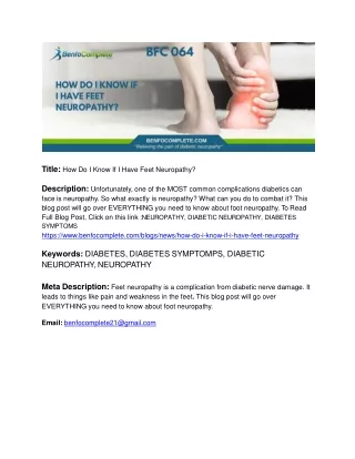 title how do i know if i have feet neuropathy