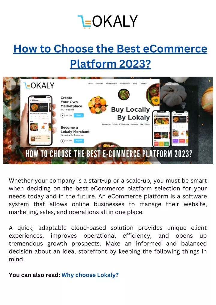 how to choose the best ecommerce platform 2023