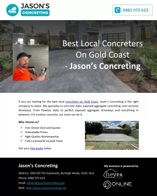 Best Local Concreters On Gold Coast - Jason’s Concreting