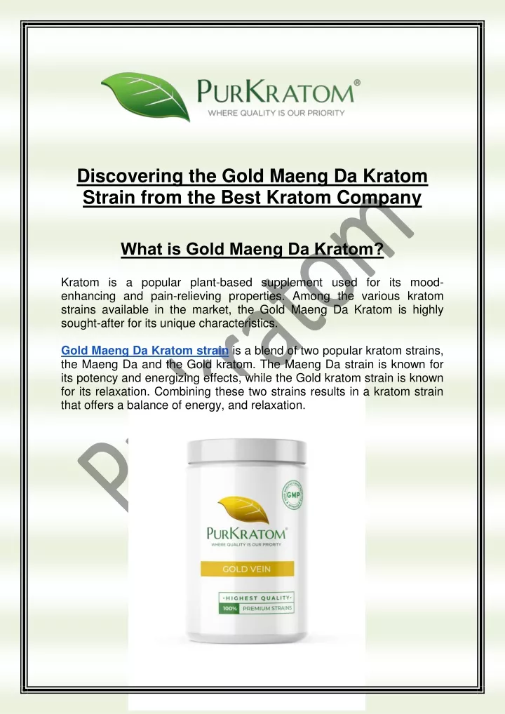 discovering the gold maeng da kratom strain from