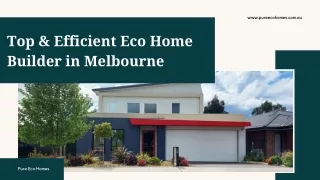 Top & Efficient Eco Home Builder in Melbourne