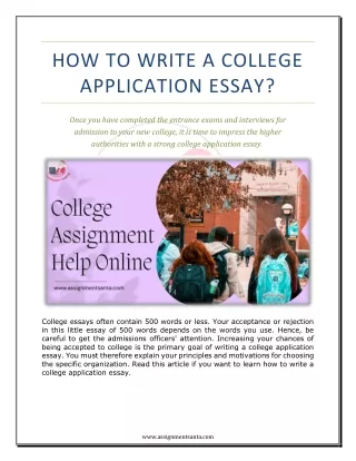 how to write a college application essay