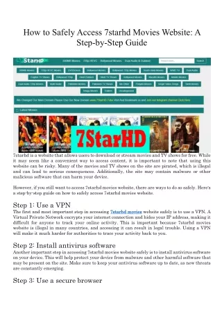 How to Safely Access 7starhd Movies Website: A Step-by-Step Guide