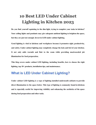 10 Best LED Under Cabinet Lighting in Kitchen 2023