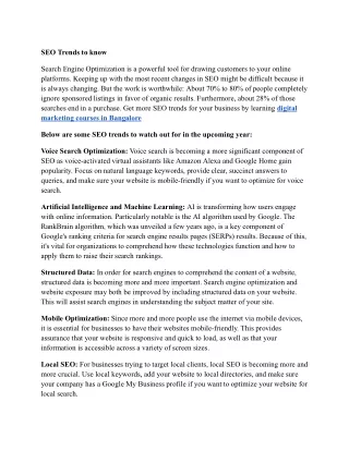 seo trends to know