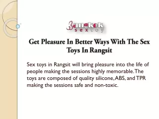 Get Pleasure In Better Ways With The Sex Toys In Rangsit