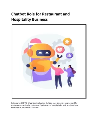 Chatbot Role for Restaurant and Hospitality Business
