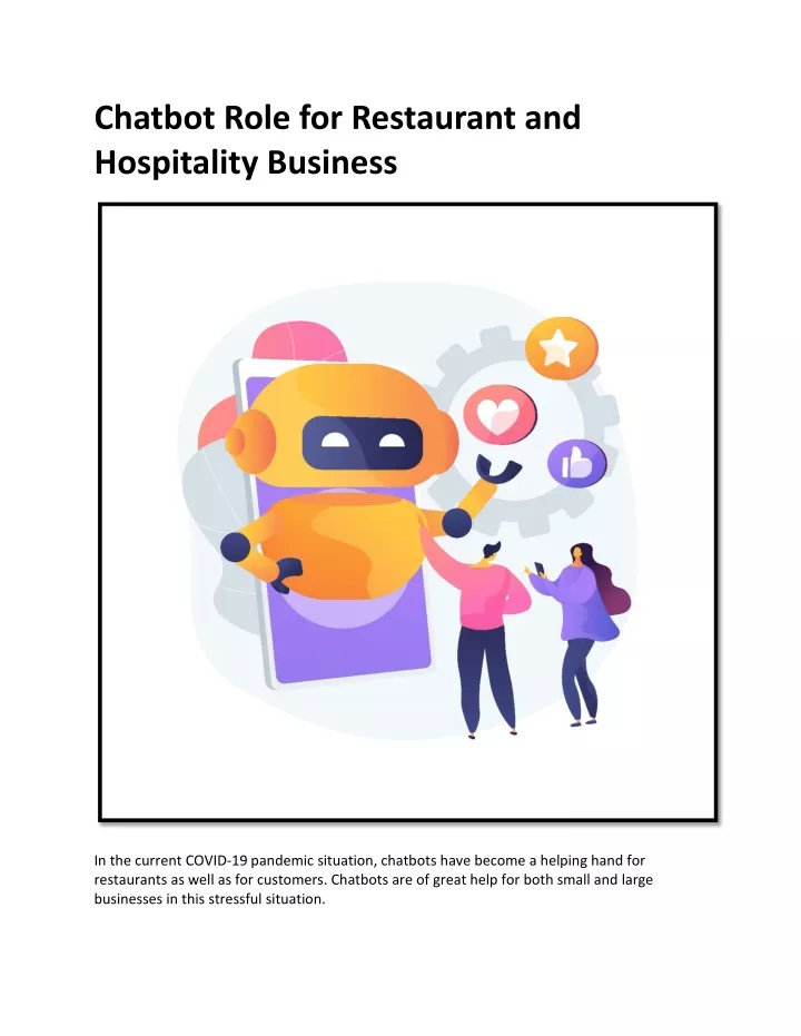chatbot role for restaurant and hospitality