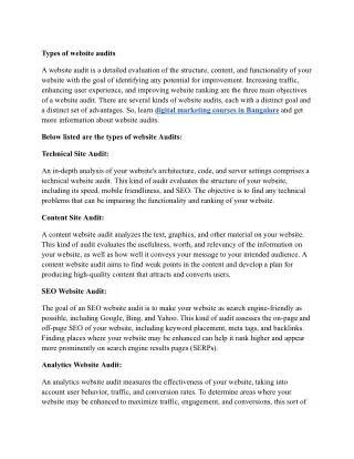 types of website audits