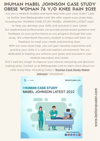 Ihuman Mabel Johnson Case Study obese woman 76 y/o knee pain 2022