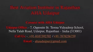 Best Aviation Institute in Rajasthan